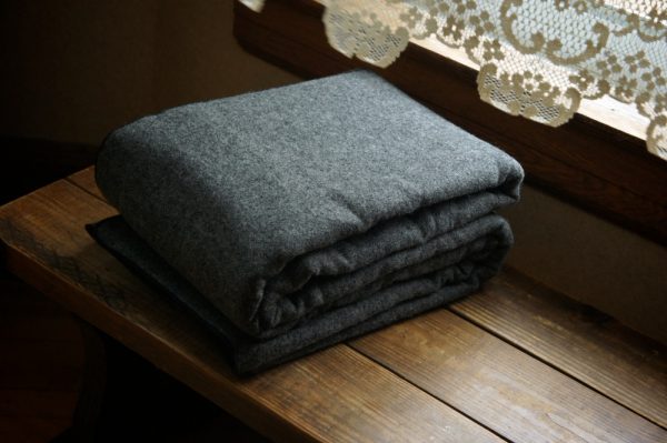 Llama Lo 100% Wool Charcoal Blanket